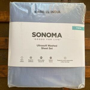 Sonoma Twin Sky Blue Sheet Set